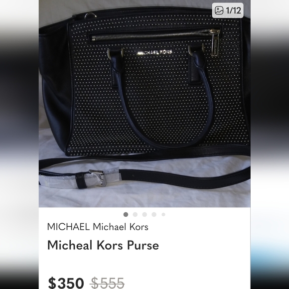 Michael Michael Kors Black Selma Mico Studded Two Way Bag - Picture 11 of 11